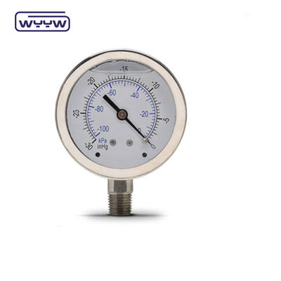 compuesto de vacío conexión de fondo secos ss304 G1/2&quot; 4 pulgadas buen precio manómetro de presión -1+1bar
