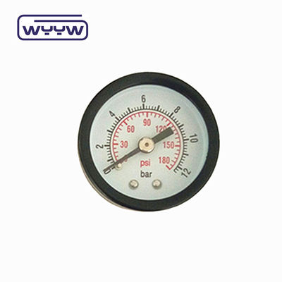 Cuerpo de plástico medidor de presión de vacío de doble escala montaje trasero 1 1/2 &quot; 40MM -1bar-0bar Cuerpo de acero