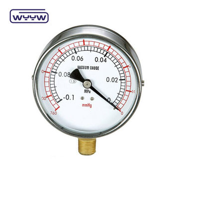 Métro de presión negativa de montaje inferior de 2,5 pulgadas medidor de vacío industrial