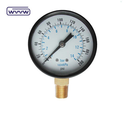 WYYW caja de hierro de 100 mm MS manómetro de conexión de fondo 16bar