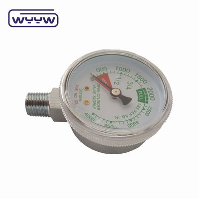 Precio de fábrica 0-4000psi cromado para uso médico sin entrada de petróleo en el fondo 50mm cromado cilindro de oxígeno medidor de presión