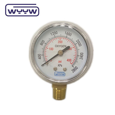 Precio de fábrica 0-4000psi cromado para uso médico sin entrada de petróleo en el fondo 50mm cromado cilindro de oxígeno medidor de presión