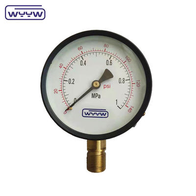 Manómetro de tubo de Bourdon de 100 mm Medidor de presión general de acero al carbono