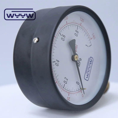 Manómetro de presión comercial general de agua de 100 mm Montado en el fondo