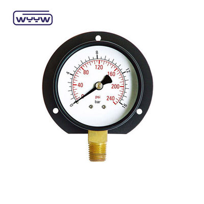 Tipo de acero negro Medidor de presión montado en la pared 100 mm Marca 1 año de garantía