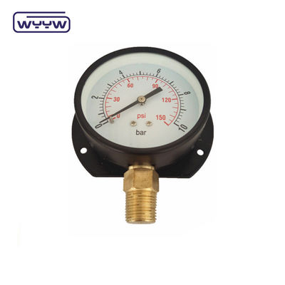 Tipo de acero negro Medidor de presión montado en la pared 100 mm Marca 1 año de garantía