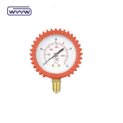 60 mm Medidor de presión económico Fabricante con cubierta protectora de caucho