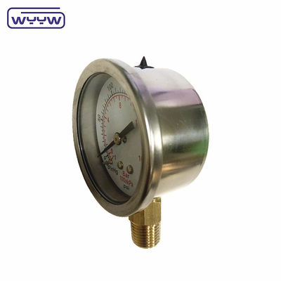 -30inHg Vacuo Compuesto Medidor de aceite de llenado de conexión de fondo 1/4&quot; Bsp 2&quot; medidor de presión