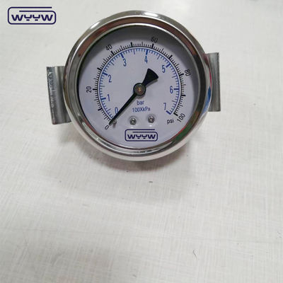 manómetro de presión hidráulico industrial lleno de líquido de acero inoxidable con manómetro de presión de 1500 psi
