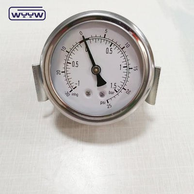 manómetro de presión hidráulico industrial lleno de líquido de acero inoxidable con manómetro de presión de 1500 psi
