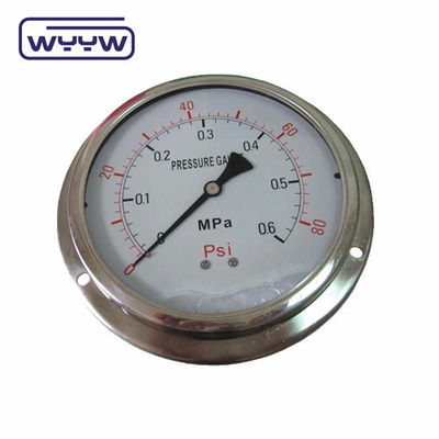 Panel montado 4&quot; 1/2&quot; NPT o BSP Bar Psi de doble escala de aceite líquido de llenado PG100 serie de manómetro de presión inoxidable
