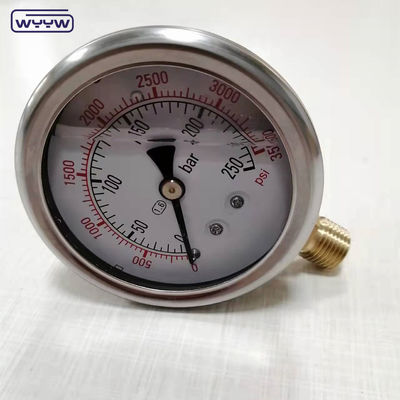 oem para el manómetro de presión industrial penumático libre 1/4&quot;G conexión radial líquido lleno bar manómetro de presión 2.5&quot;