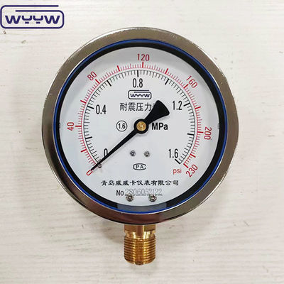 Nuevo producto bayoneta caja cromada 1/2 &quot;bsp barra de entrada radial psi 4&quot; manómetro manómetro lleno de glicerina