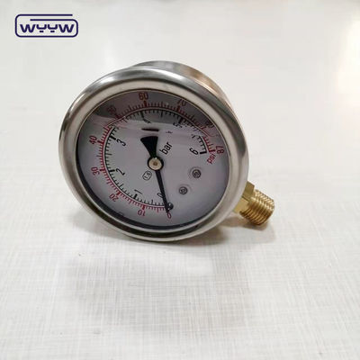 EN837-1 Glicerina 63 mm 1psi 0- 600 Psi Npt 1/4 medidor de presión lleno de aceite