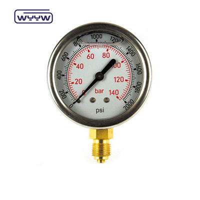 Suministro de fábrica DN65 de acero inoxidable de alta resistencia antisismica 2,5 pulgadas 1/4 &quot;NPT medidor de presión de aceite líquido diesel