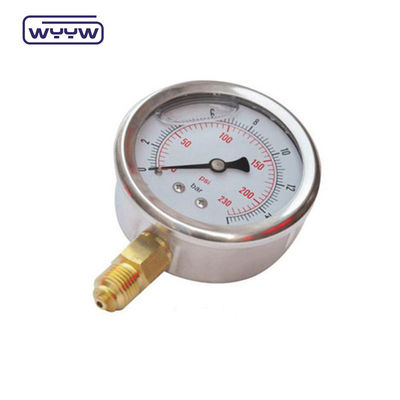 Suministro de fábrica DN65 de acero inoxidable de alta resistencia antisismica 2,5 pulgadas 1/4 &quot;NPT medidor de presión de aceite líquido diesel