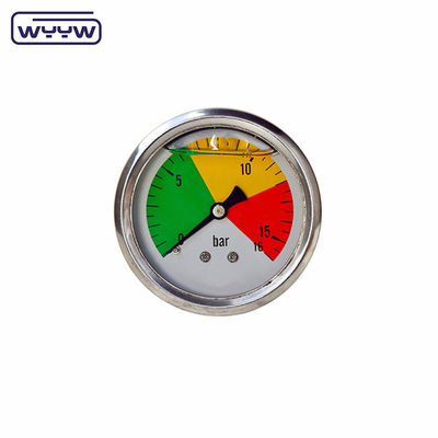 63mm EN837-1 agua hidráulica 0-10bar /psi aceite de entrada axial glicerina medidor de presión lleno de 2,5
