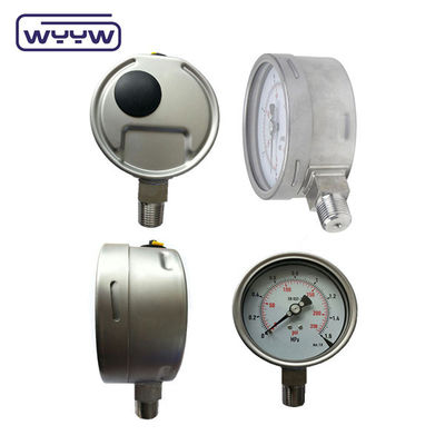 Medidor de presión de acero inoxidable de doble escala resistente a los golpes 100 mm Tamaño