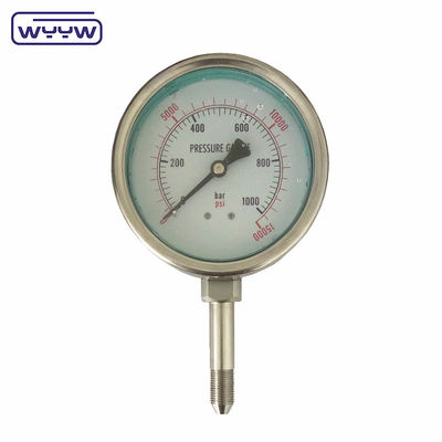 Medidor de presión de acero inoxidable de doble escala resistente a los golpes 100 mm Tamaño