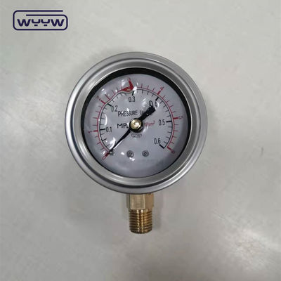 Medidor de presión lleno de aceite de acero inoxidable a prueba de choques de 63 mm 2.5 &quot;hidráulico