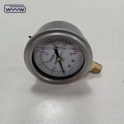 Medidor de presión lleno de aceite de acero inoxidable a prueba de choques de 63 mm 2.5 &quot;hidráulico