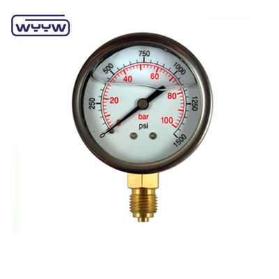 Manómetro hidráulico de presión industrial de 60 mm para glicerina