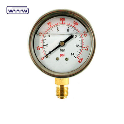 2.5&quot; Manómetro de presión antivibración montado en el fondo
