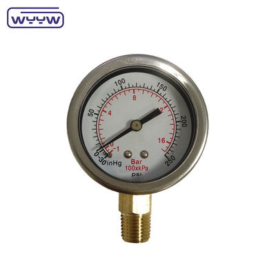 40 mm Manómetro vertical Medidor de presión del aceite hidráulico Montado trasero