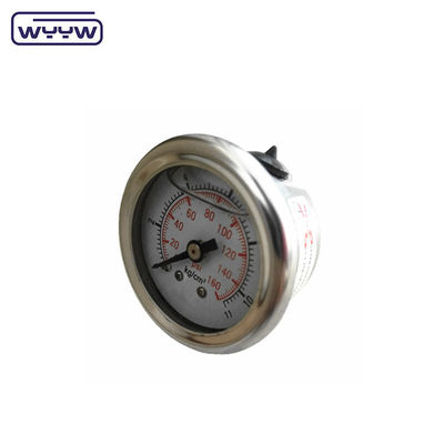 Montado en la parte trasera líquido 1,5&quot; medidor de presión hidráulica de 40 mm para equipos hidráulicos