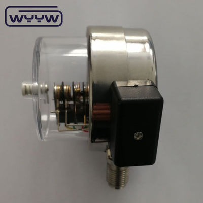 fábrica de alta calidad suministro directo de acero inoxidable de 60 mm contactos eléctricos del contratista manómetro de presión