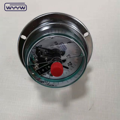 0-1MPa Medidor de presión de contacto eléctrico, medidor de presión lleno de aceite de silicona con brida
