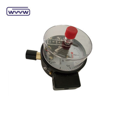 Manómetro de presión de fondo de acero negro de 100 mm con contacto eléctrico