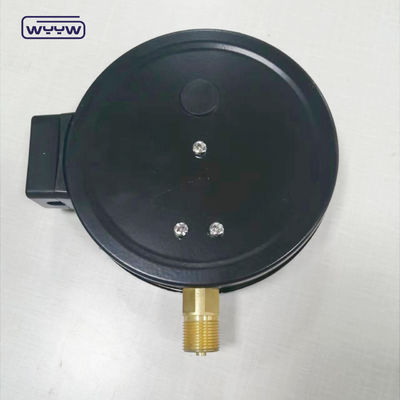 1.6MPa caja de acero negro 1/2&quot;bsp M20X1.5 6 pulgadas de contacto eléctrico doble manómetro de presión de escala precio