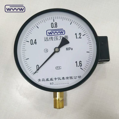 1.6MPa caja de acero negro 1/2&quot;bsp M20X1.5 6 pulgadas de contacto eléctrico doble manómetro de presión de escala precio