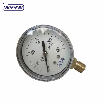 Medidor de presión de cápsula de fábrica de China 100 mm mbar ss caso conexión de latón 1/2 &quot;bsp cmh2o manómetro de baja presión