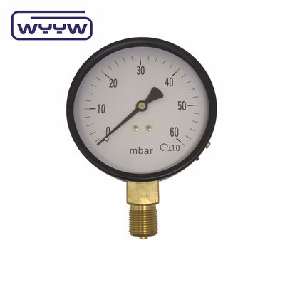 Manómetro bajo SS 63mm InH2O Medidor de presión WC Mbar Medidor de presión Bellows