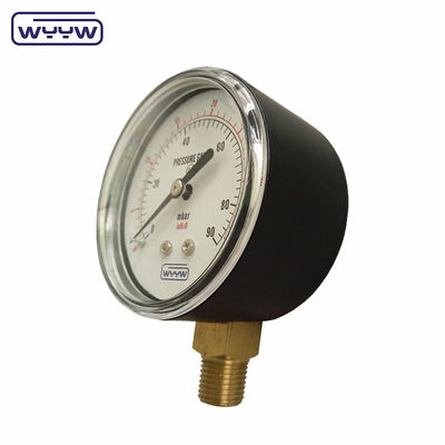 150mbar Bajo Bellows Tipo manómetro de presión 63mm Montado en el fondo