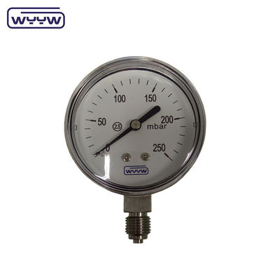 MMWC y Mbar 63 mm manómetro de presión de cápsula Material de acero inoxidable