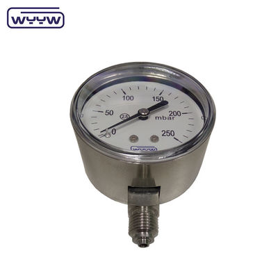 MMWC y Mbar 63 mm manómetro de presión de cápsula Material de acero inoxidable