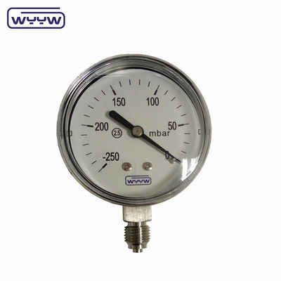 MMWC y Mbar 63 mm manómetro de presión de cápsula Material de acero inoxidable