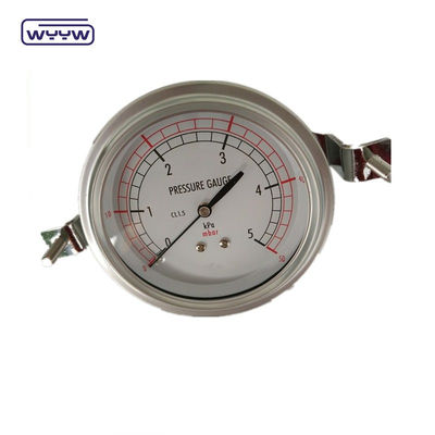 80 mm Kpa Mbar Bajo el manómetro de presión bajo conexión radial manómetro