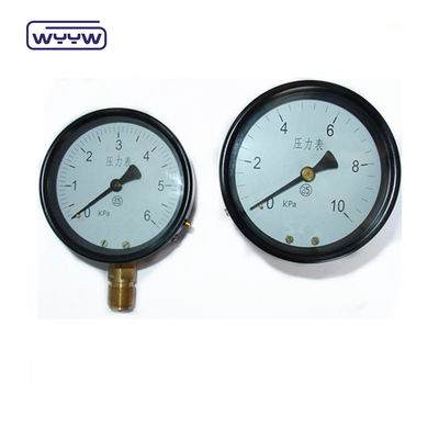 80 mm Kpa Mbar Bajo el manómetro de presión bajo conexión radial manómetro