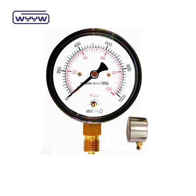80 mm Kpa Mbar Bajo el manómetro de presión bajo conexión radial manómetro