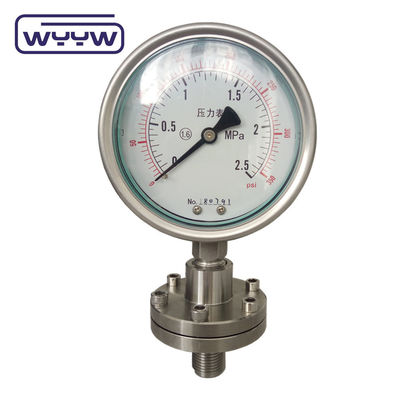 1/2 NPT BSP Baja presión Diafragma medidor de presión de acero inoxidable