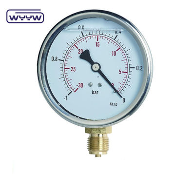 SS304 Cuadro Compuesto Medidor Medidor de presión Dirección radial -1-1bar -15-15psi 100mm Relleno de aceite