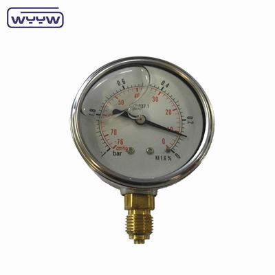 SS304 Cuadro Compuesto Medidor Medidor de presión Dirección radial -1-1bar -15-15psi 100mm Relleno de aceite
