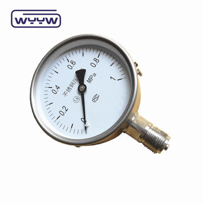 Y-100H no utilizar aceite oxígeno 100mm fondo de alta precisión M20X1.5 G1/2&quot; seco todo el manómetro de presión de acero inoxidable