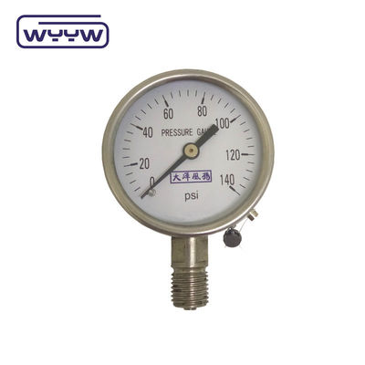 Medidor de presión de acero inoxidable radial seco de 60 mm montado en la parte posterior