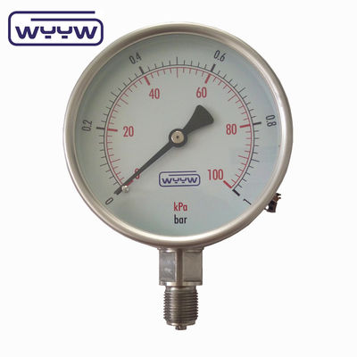 Medidor de presión de prueba de acero inoxidable seco 100 mm OEM ODM OBM personalizado