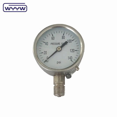 Medidor de presión del tubo de Bourdon de 60 mm sin aceite Medidor de presión del oxígeno